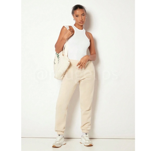 White Rib Knit Racer Back Front Casual Basic Tank Top Shirt - Picture 5 of 9